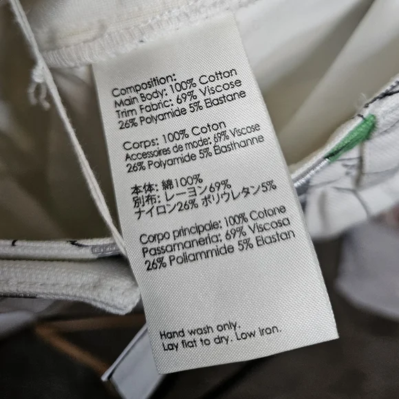 Phillip Lim Floral White Green/Silver Metallic Denim Jean Skirt NWT XS 0 - Picture 8 of 8